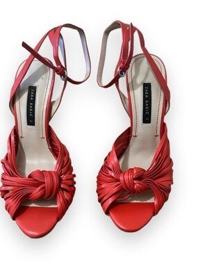 Zara Red Peep Toe Heels *Size 10, but a better fit for a Size 9-9.5*